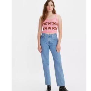 NWOT Levi's Women's Low Pro Straight Jeans in Charlie Try - Medium Wash Size 24